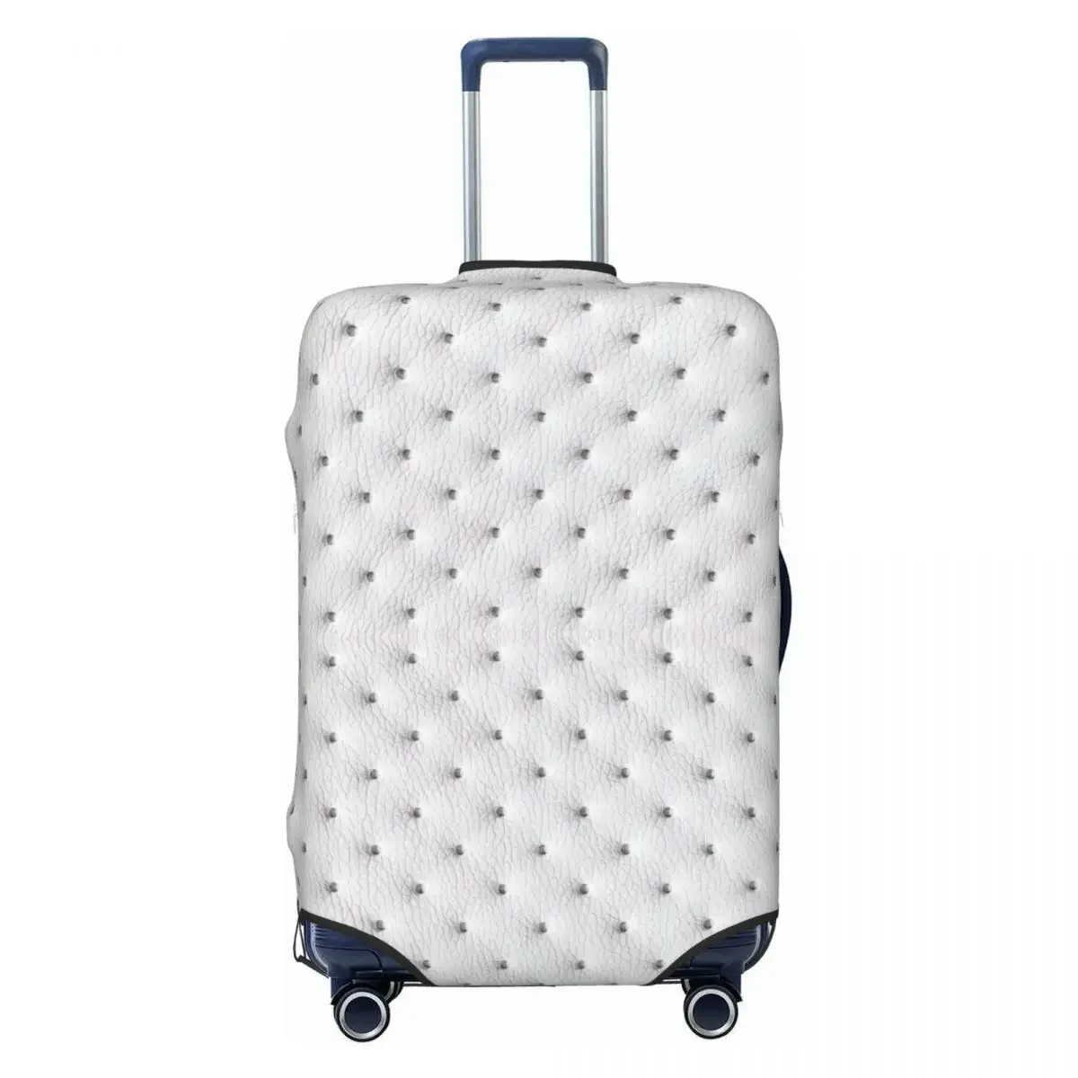 White Dotted Quilted Leather Soft Background  Luggage Protective Dust Covers Elastic Waterproof 18-32inch Suitcase Cover Travel