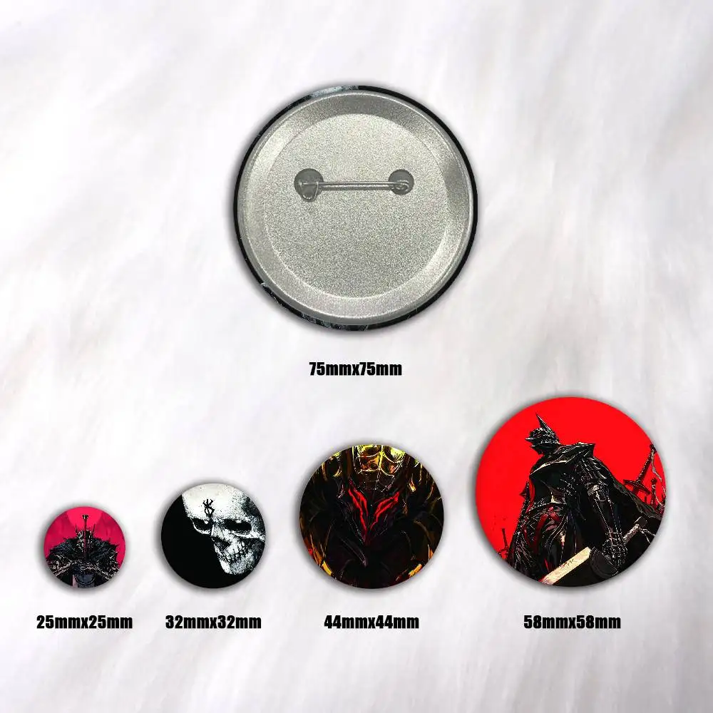 Anime B-Berserk Creative Round Button Badges Cute Pin Brooch for Backpack Clothes Lapel Jewelry Accessories Friends Gift