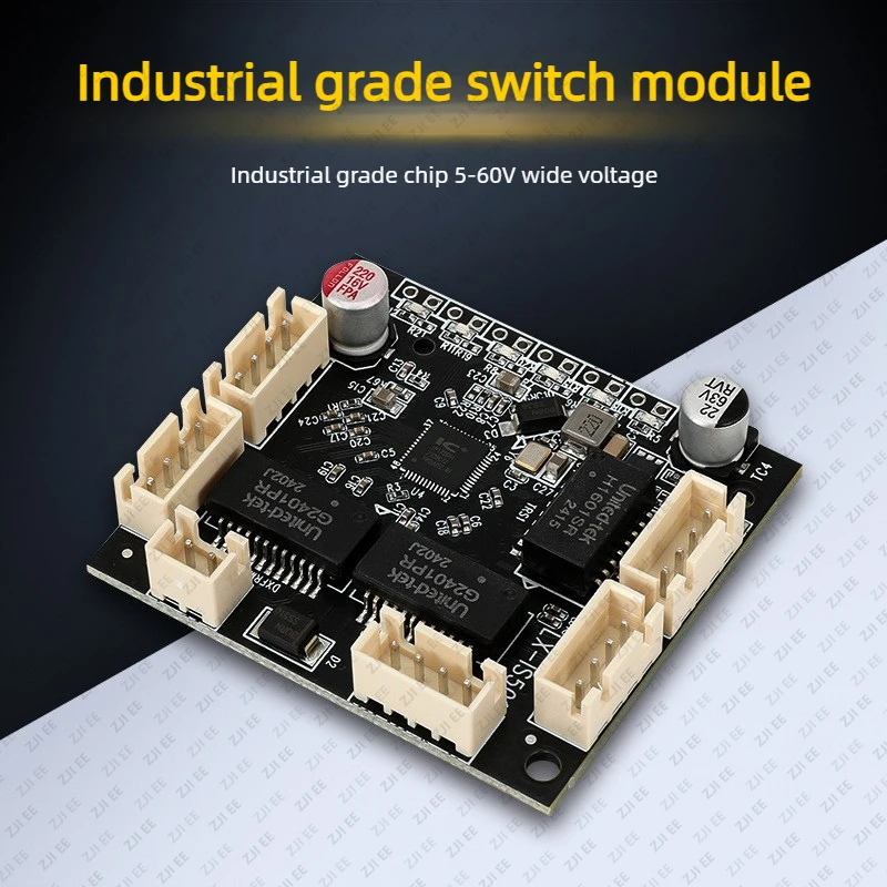 LX-IS501-1 Industrial Switch Module 5 Gigabit Pin Header Socket Intelligent Power Application Small Mini Size Wide Voltage 5-60V
