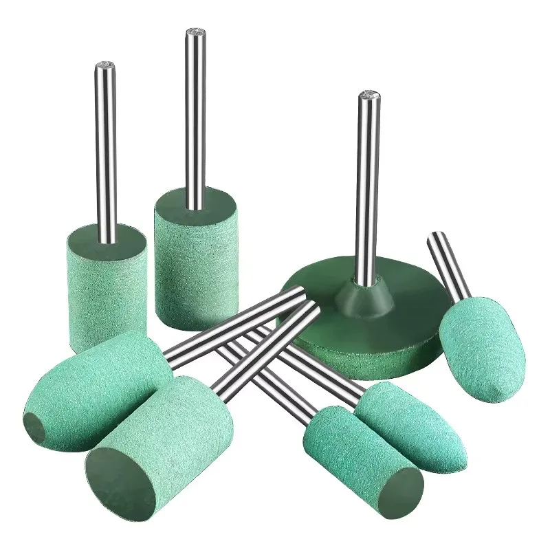 10 قطعة رأس مطحنة المطاط 2.35/3 مللي متر عرقوب لقالب تلميع اليشم تلميع رأس مطحنة ملحقات أداة دوارة كهربائية