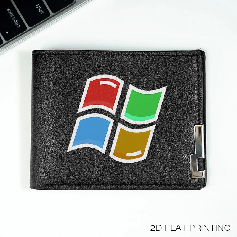 Windows-logo Minimalistische PU-portemonnee Slanke visitekaartjeshouder voor heren Lichtgewicht duurzaam mode-accessoire voor dagelijks gebruik