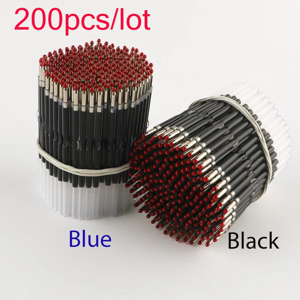 200-2000Pcs/Lot Black/Blue Ink Ballpoint For Writing 0.5mm Refills Office Accessories School Supplies Stationery