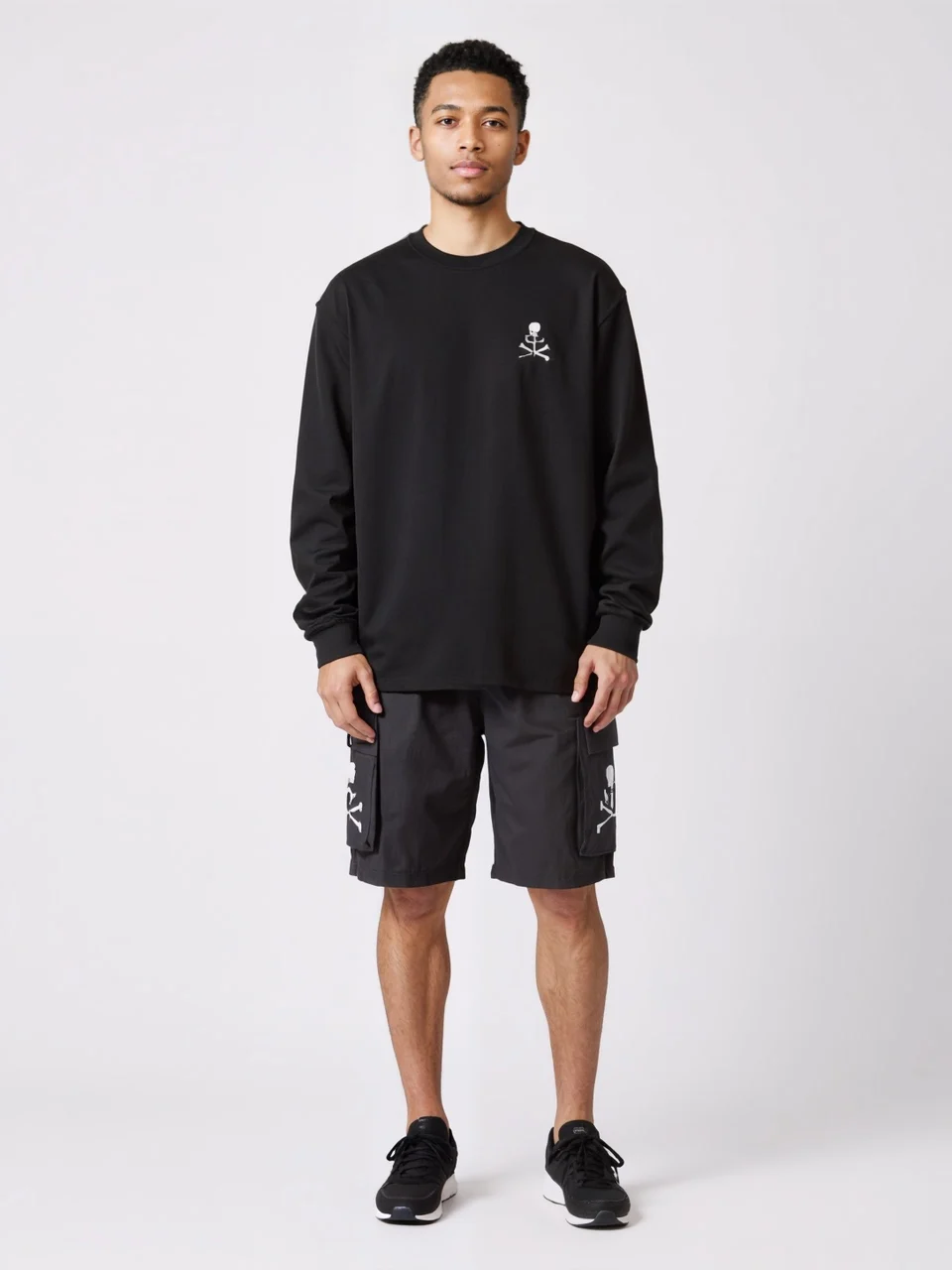 MMJ Men's Casual Shorts with Multiple Pockets Elastic Waist Polyester Fiber Digital Printing Summer Sporty Workwear Style