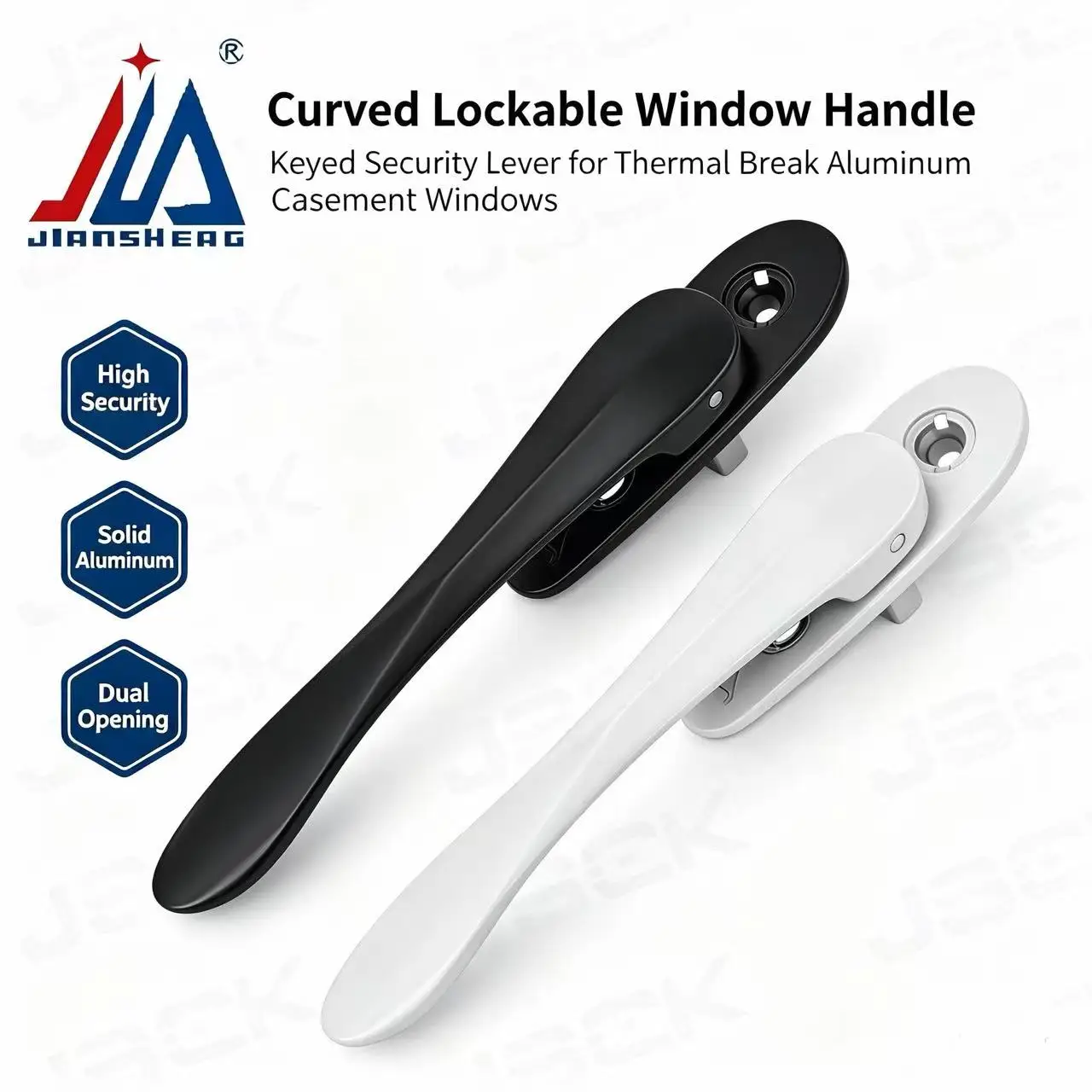 Aluminum Alloy Casement Window Handle, Multi Color Fluorocarbon Paint Window Lever Handle for Broken Bridge Aluminum UPVC Window