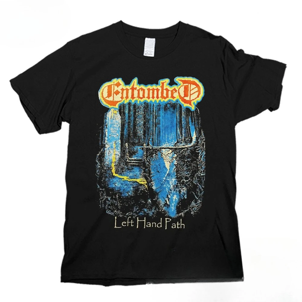 

ENTOMBED Metal Band T-Shirt Men's Summer Fashion Street Trend Short Sleeve Cotton Comfortable Loose Men's and Women's Clothing