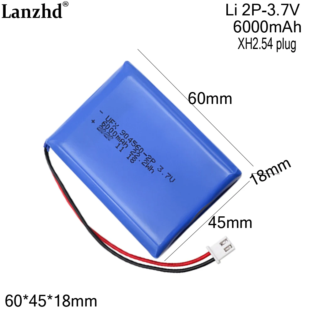 

904560 2P 6000mAh 3.7V polymer lithium battery For lighting disinfection machine battery