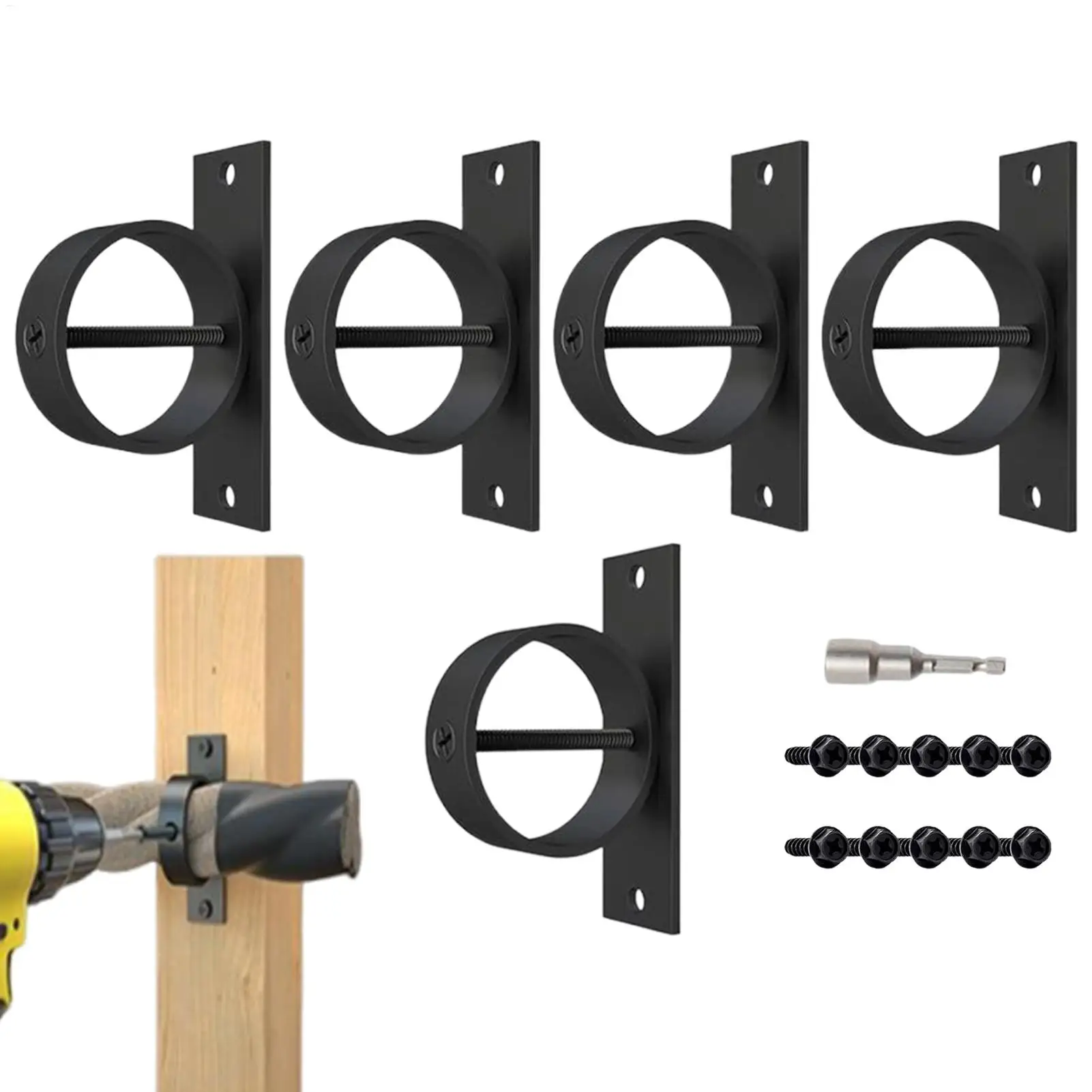 5pcs Wall Mount Rope Fence Bracket Holder Sturdy Support Hanger Easy Installation Hardware for Deck Garden Dock Railing