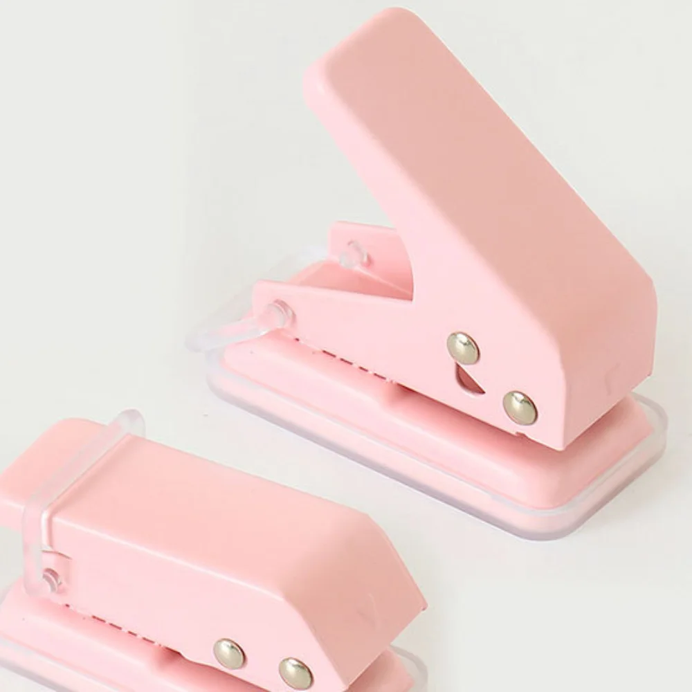 المحمولة DIY الحرف ثقب واحد لكمة اللكم ملزمة خرامة الورق الصغيرة معكرون اللون دليل النقش أداة طالب