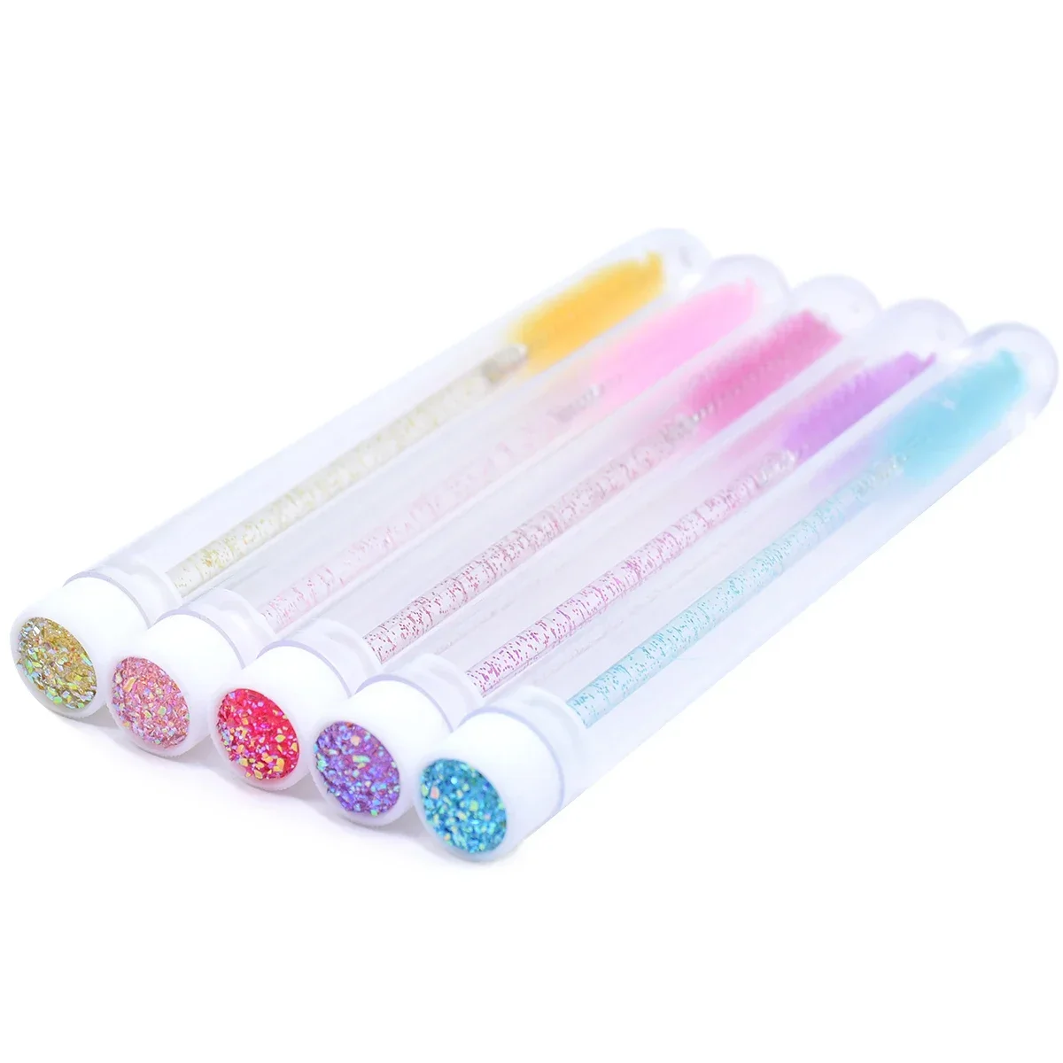 

20Pcs Eyelash Brush 20Pcs Dust-proof Tube Containers – Reusable Eye Lash Mascara Wands, Replaceable Makeup Applicators Tools