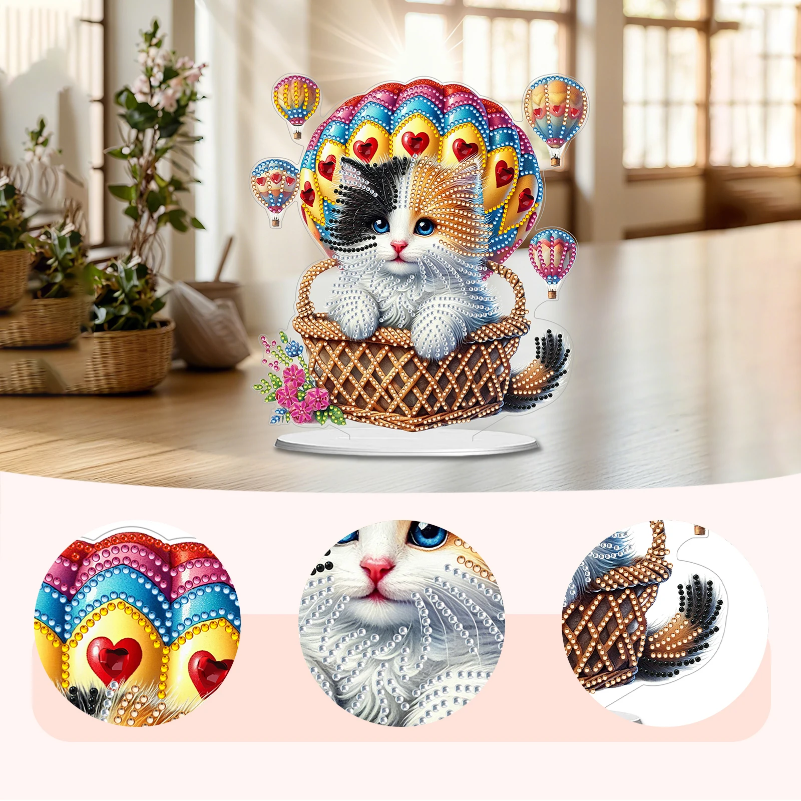 

Creative Diamond Painting Tabletop Ornaments Set for DIY Art Projects Perfect for Living Room Bedroom or Classroom Decor