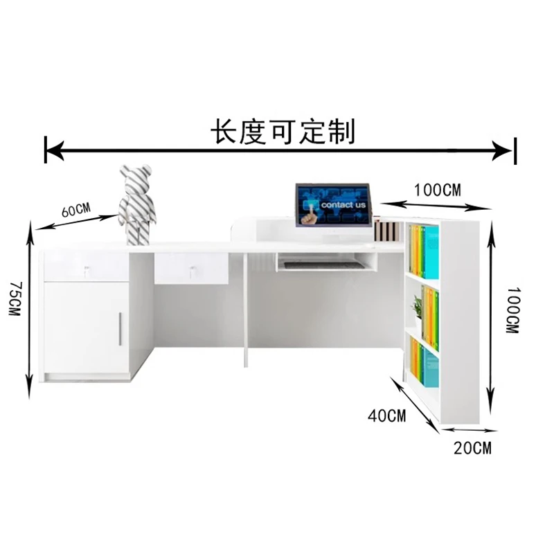 Restaurant Simple Reception Desks Design Display Decorations Storage Office Desk Modern Feel Mostrador Commercial Furniture