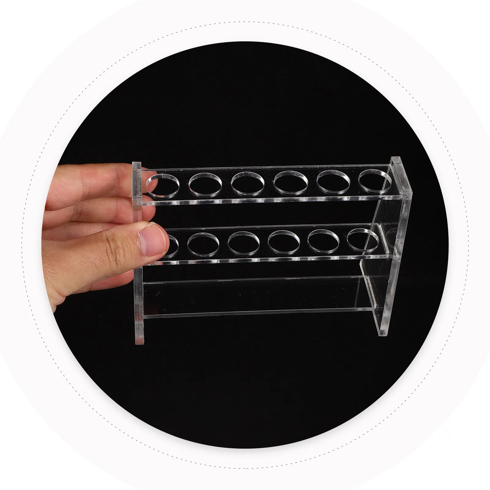 Test Tube Rack 10Ml Stable Acrylic Material Double Layer Transparent Design Laboratory Testing Tube Holder Sampling Rack