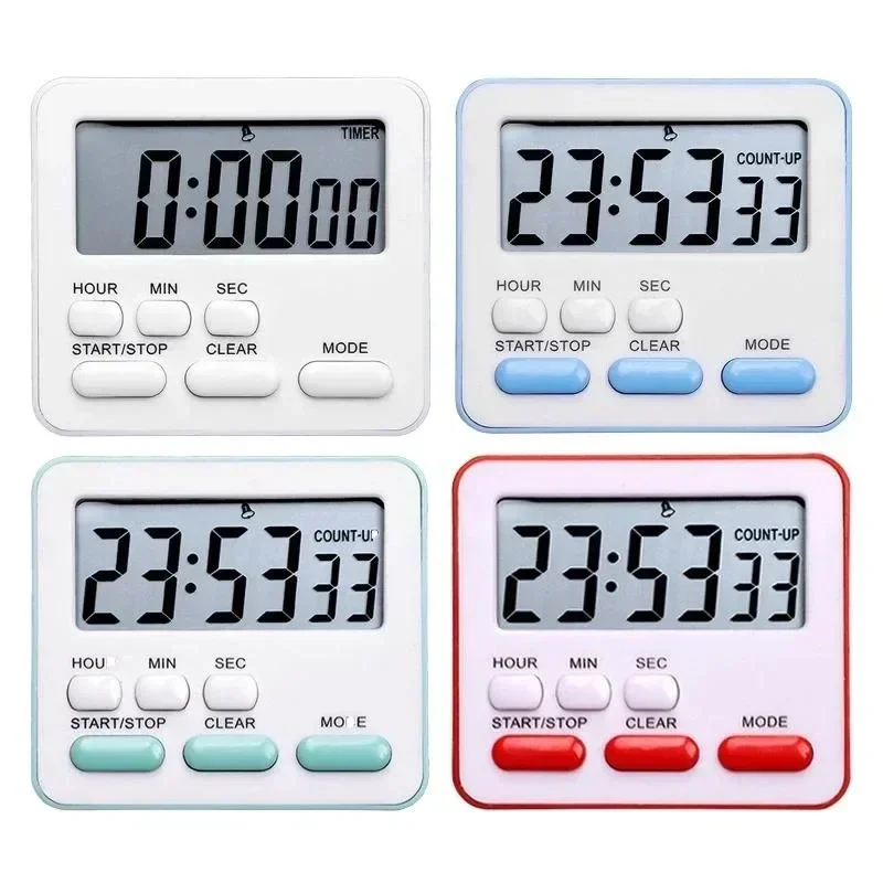 1pcs Digital Display Cooking Alarm Clock Kitchen Timer Sleep Stopwatch Clock House Countdown Kids Student Learning Time Manager
