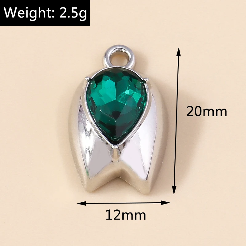 Leslie 4 Stück 16 x 18 mm wunderschöne goldfarbene Kristall-Anhänger mit blühenden Rosen für handgefertigte DIY-Halsketten, Ohrringe, Anhänger, Hochzeitsschmuck – Detail 15