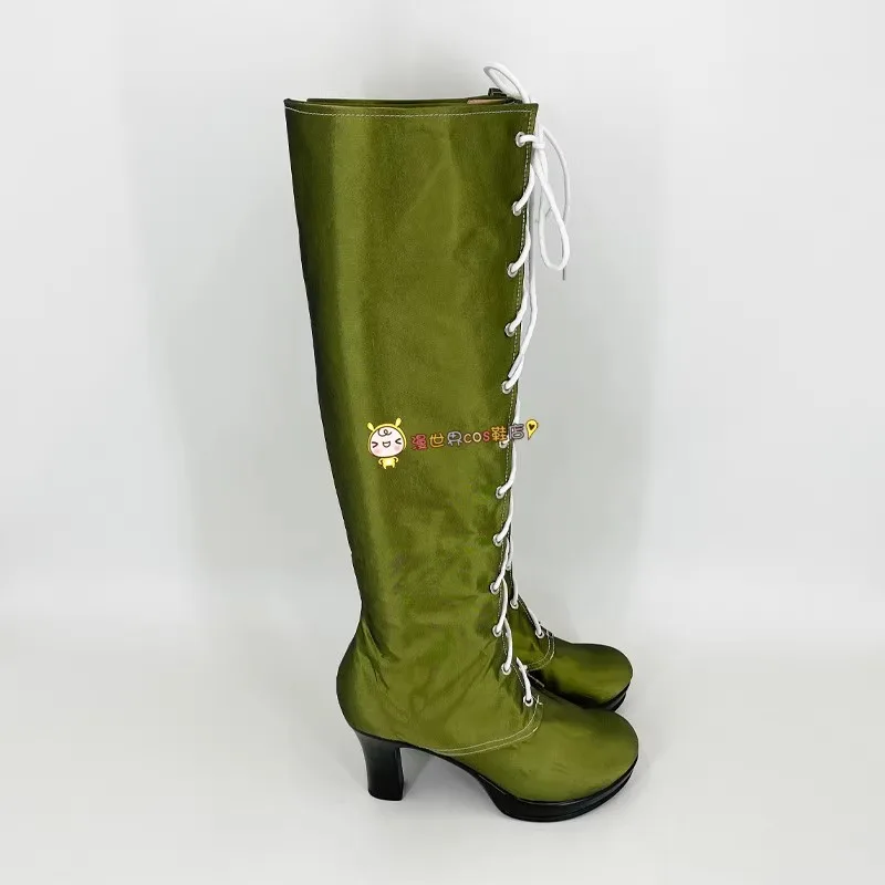 Dragon Quest 11 Jade Cosplay zapatos de disfraz Anime verde botas de piel sintética hechas a mano
