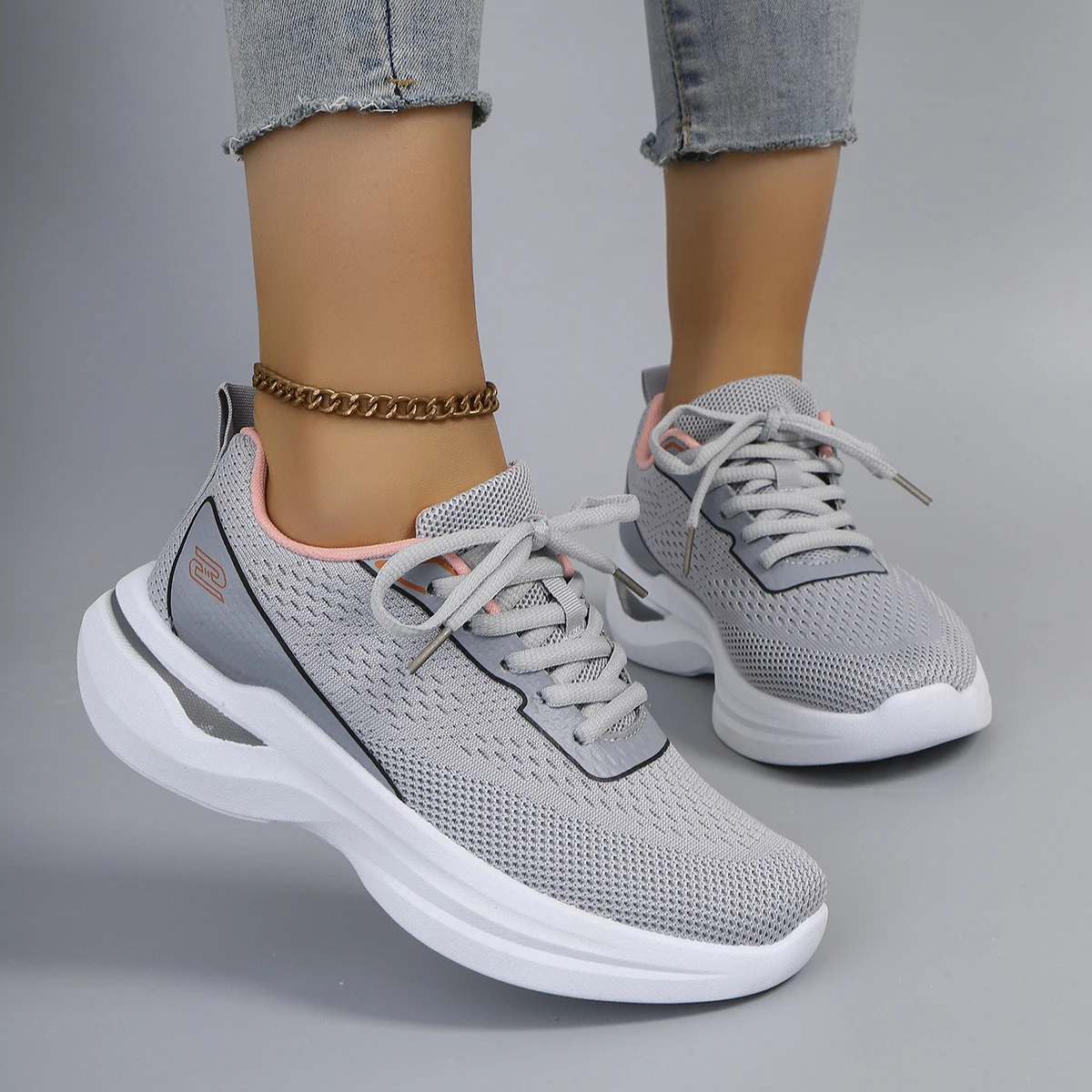 

Весенне-осенняя новая женская повседневная удобная, дышащая, легкая и износостойкая спортивная обувь на шнуровке