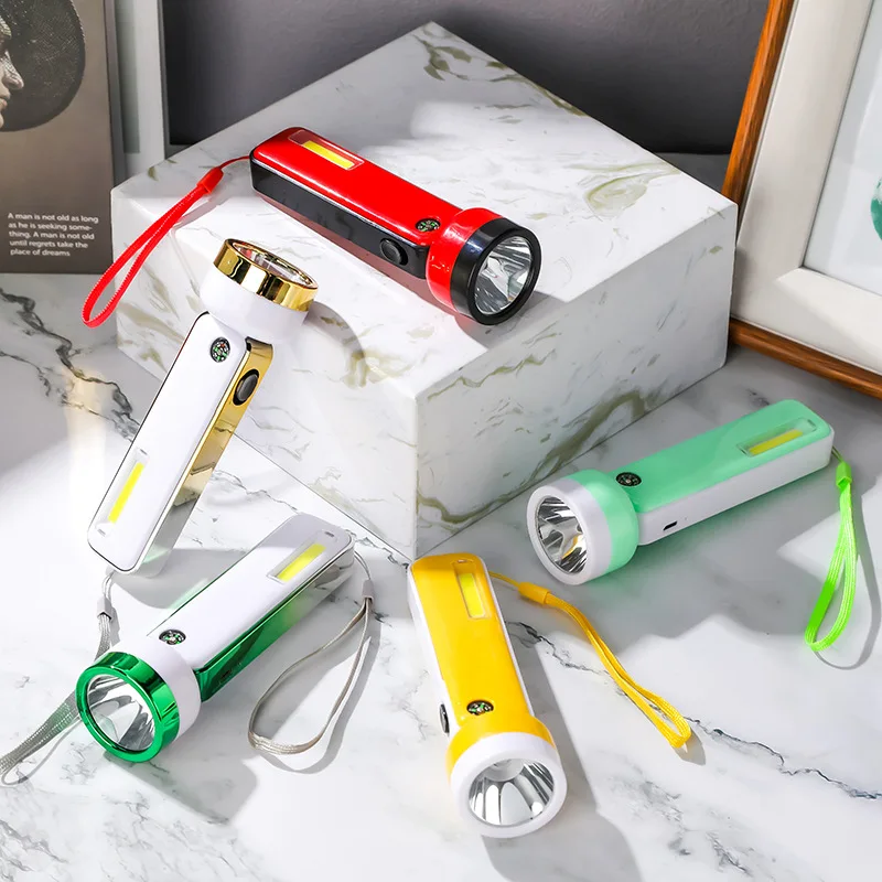 New SZDQ 2366C Plastic Flashlight 3030 LED Bead Strong Light Rechargeable Torch Portable Outdoor Camping Emergency Handheld