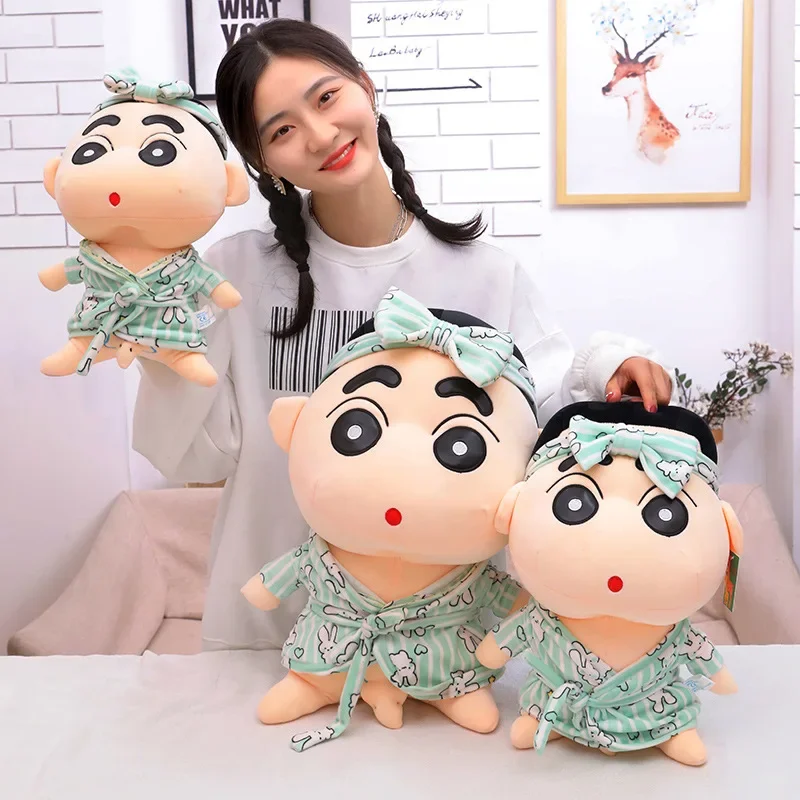 

70cm Big Size Crayon Shin-chan Bathrobe Modeling Anime Plush Stuffed Toy Room Plushies Pillow Ornaments Children's Holiday Gift