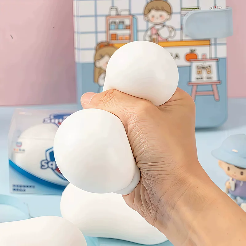 Kawaii Soap Ball Squishy Toy Soft Slow Rising Deformable Squeeze Fidget Sensory Toy Anxiety Stress Relief Gifts