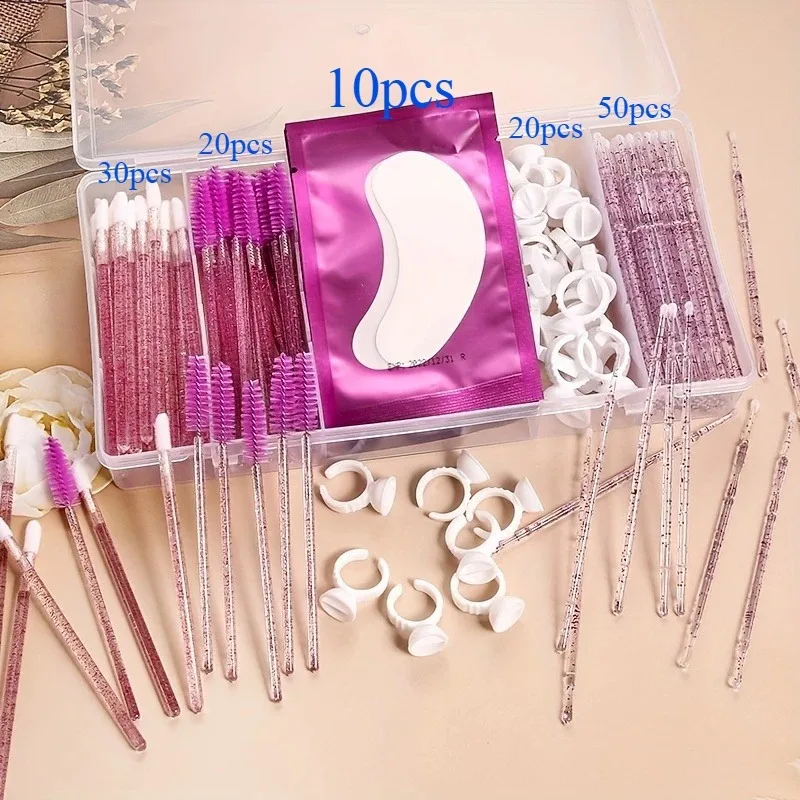 130 pz set Colla Pinzette Organizzatore trucco Con Copertura Rettangolo Verticale 5 Griglia Estensione Ciglia Strumento di Stoccaggio BoxHolder Trucco