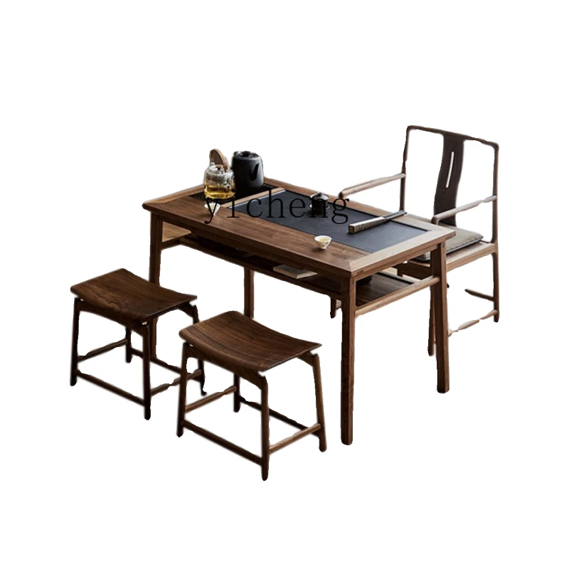 

ZK new Chinese tea table new high-end balcony small tea table small home solid wood office living room home decor