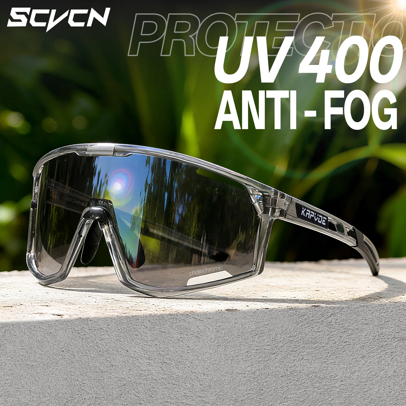 Kapvoe الملونة النظارات الشمسية اللونية للرجال دورة نظارات امرأة الطريق دراجة دراجة نظارات نظارات شمسية نظارات الجبلية UV400