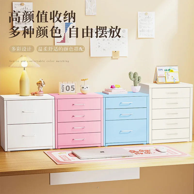 Table Iron Drawer Cabinet Desktop Storage Stationery Cosmetics Organizing Box File Cabinet Storage