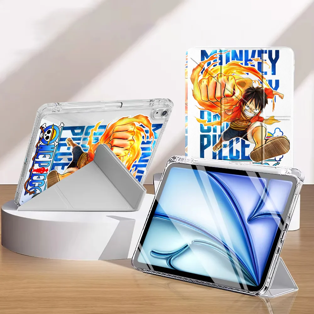 Tablet Case For iPad 11th Mini 7 6 5 Pro 13 2025 2026 9th Air 8 M2 M3 3 10th Gen 12th With Pen Slot Cover Cool Cartoon Luffy