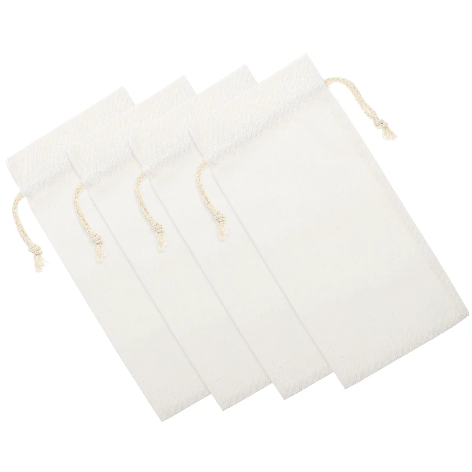 

4Pcs Linen Wine Gift Bags Sublimation Blank Drawstring Wine Bottle Carrier Bags for Events Liquor Pouches Water Bottle Tote