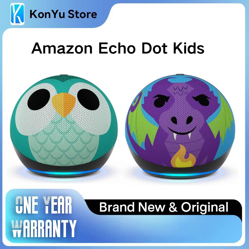 Amazon Echo Dot Kids with Alexa , Designed for kids, with parental controls, Owl