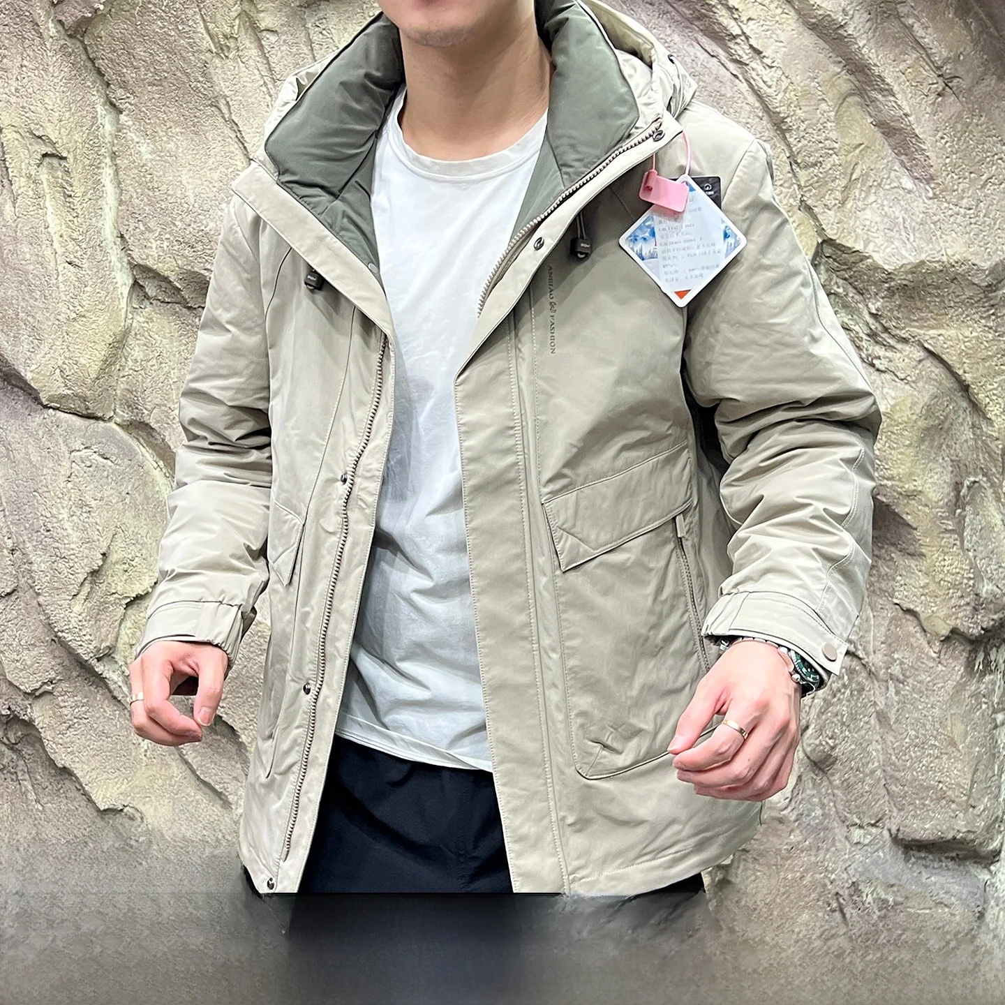 

Высококачественная мужская зимняя теплая куртка-пуховик 90 ey Du: водонепроницаемая, ветрозащитная, с защитой от холода, на молнии, для делового стиля