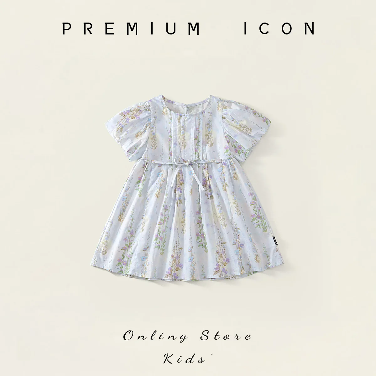 

Лето 202, новый стиль, детское хлопковое платье принцессы с объемными рукавами и цветочным принтом для девочек