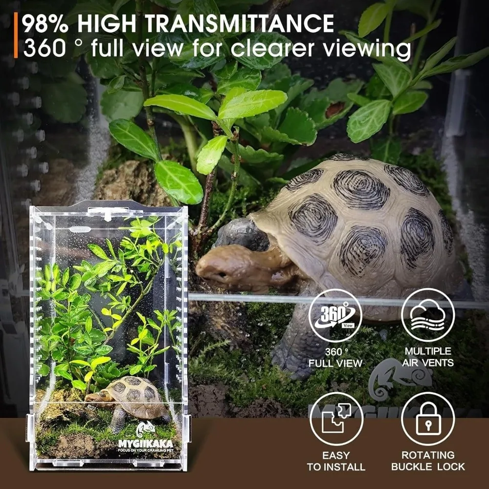 Acrylic Jumping Spider Enclosure Buckle Lock Escape Proof Reptile Feeding Tank Ventilated Transparent Spider House - view 2