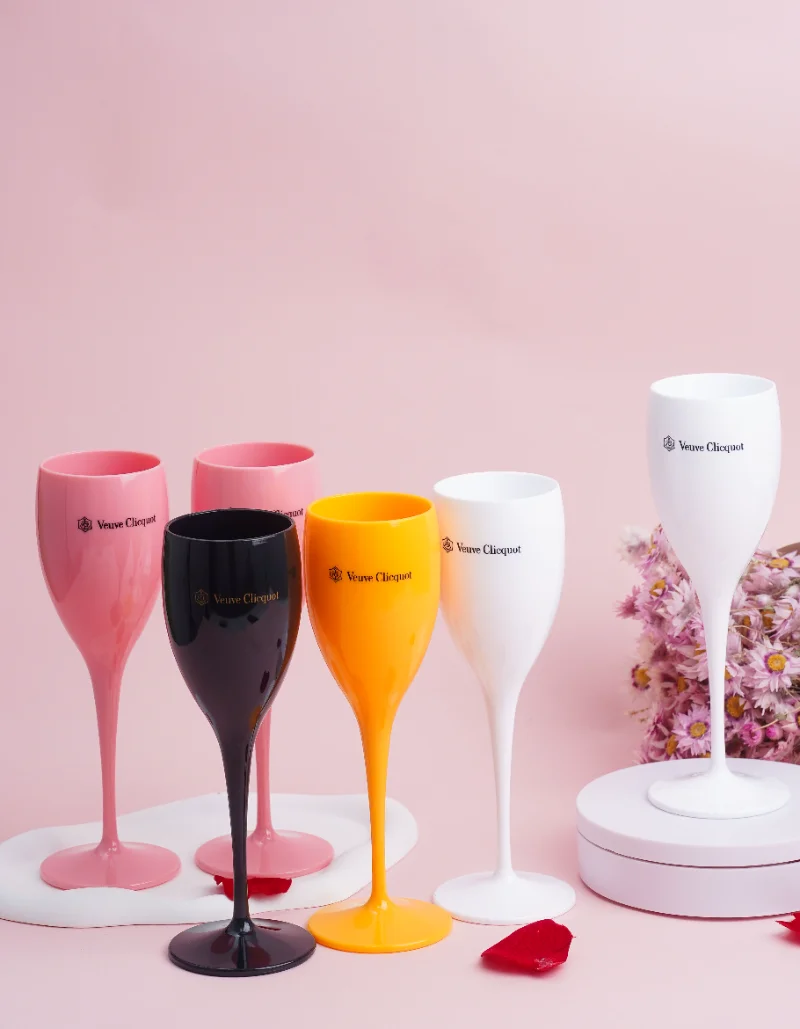 Veuve ClicquotChampagne Flutes Glasses Plastic Wine Glasses Dishwasher-safe White Acrylic Champagne Glass Transparent Wine Glass