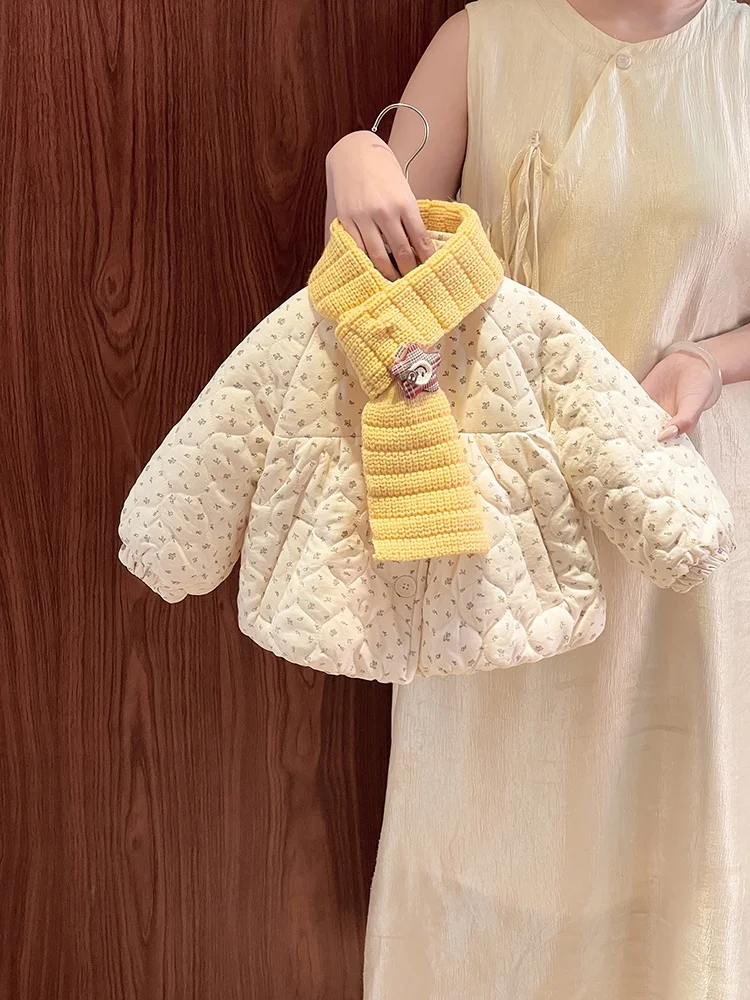 

Утепленная хлопковая куртка для маленьких девочек, зимняя одежда для малышек, мягкое хлопковое пальто для девочек, верхняя одежда для малышек