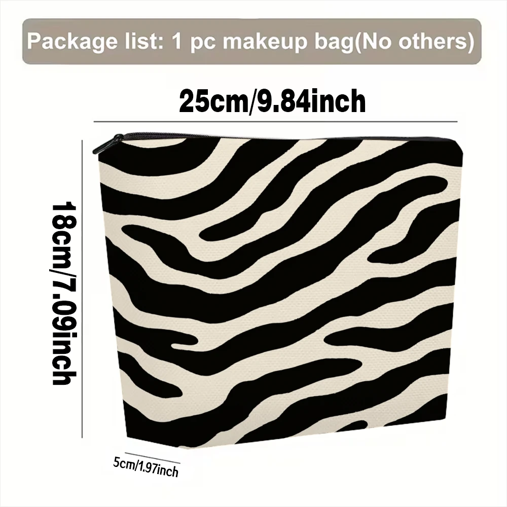 Zebra Stripe Pattern Print Design Makeup Bags for Girls Cosmetic Pouch Toiletry Bag Pencil Case Travel Storage