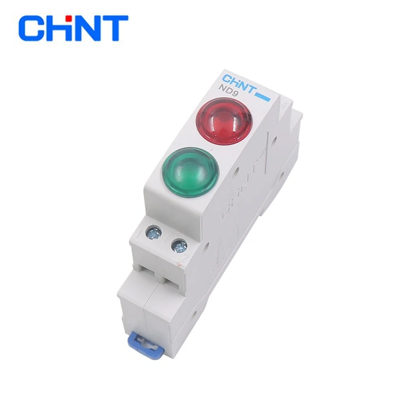 1PC CHINT ND9 PILOT LIGHTS LED RED GREEN AC/DC 24V 220V Modular DIN Rail Lamp Indicator Light