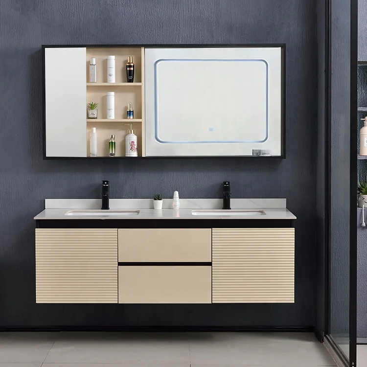 

Factory Custom Luxury Bathroom Modern Style Bathroom Furniture With Double Washbasin Bathroom Vanities