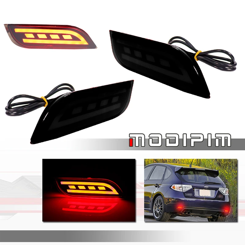 Red LED Rear Bumper Reflectors Tail/Brake Lights Rear Fog Lights For Subaru Legacy,Exiga,Levorg,XV Crosstrek,Impreza,WRX,WRX STI