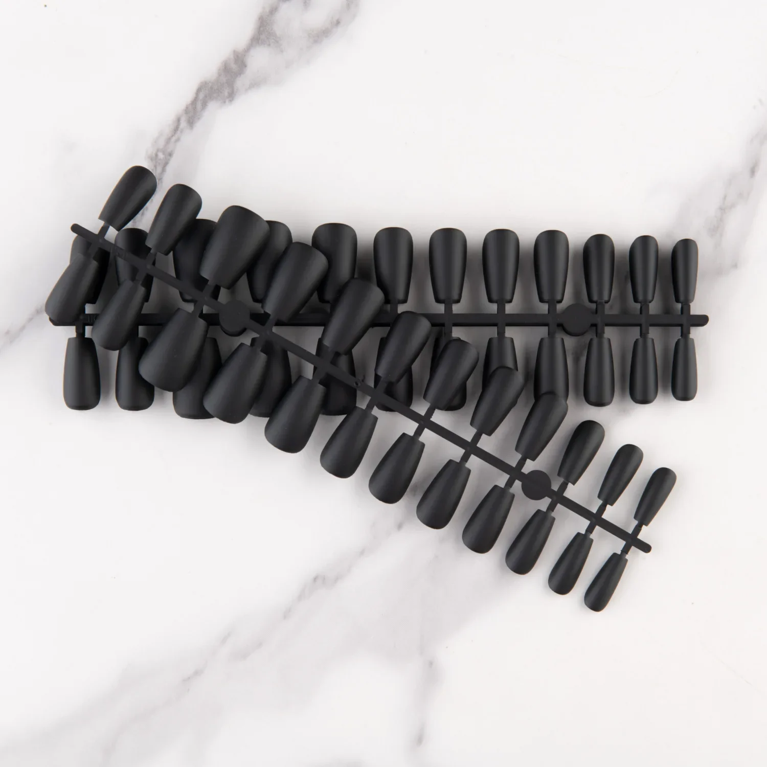 

24Pcs Black Matte False Nails Ballet Detachable Frosted Press on Fake Nail Tips Full Cover Artificial Fingernails