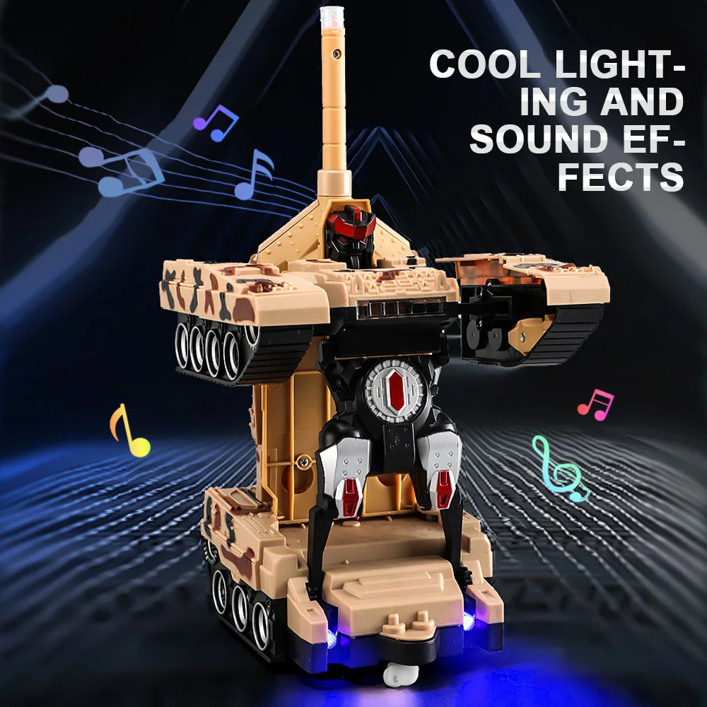 RC Battle Tank Electric Deformation Tank Robot Heavy Large Interactive Military War Remote Control Toy Boy Toys