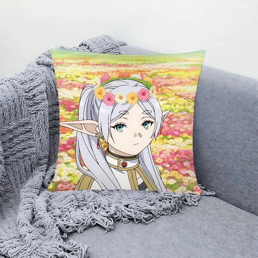 Frieren Beyond Journey's End Pillow Case Sofa  Living Room Decorative Cushion Covers Dust-proof And Mite-proof Invisible Zipper
