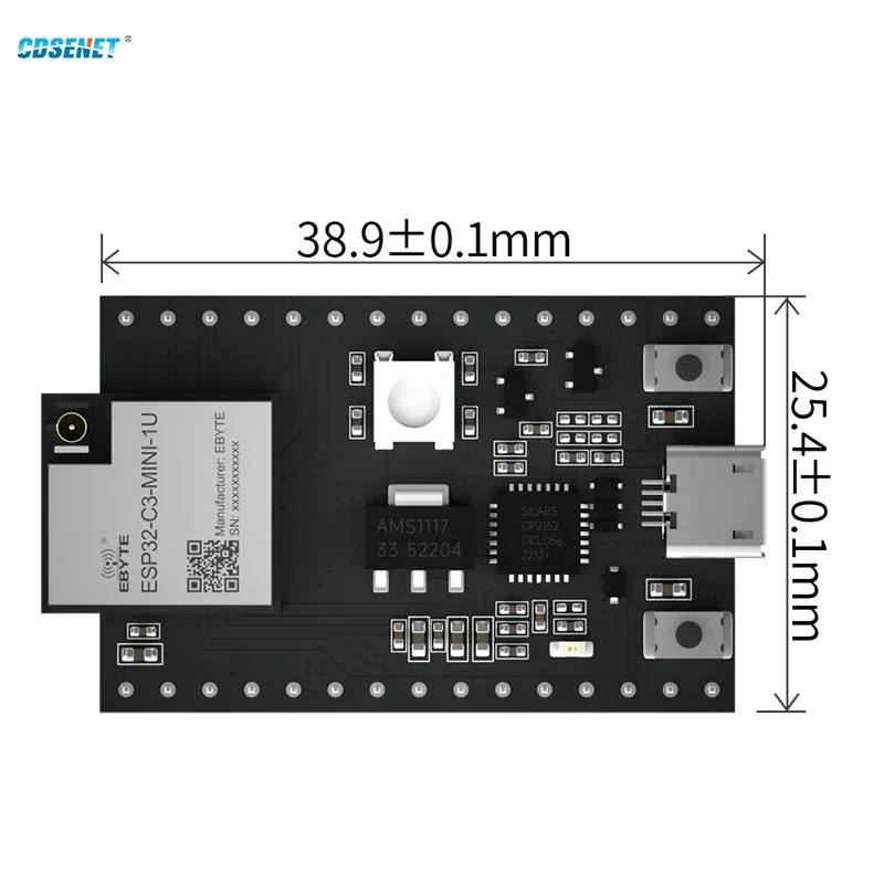 Test Kits for ESP32 ESP32-C3 2.4G WIFI Module CDSENET ESP32-c3-mini-1U-TB SOC Dual Core Mcu Lower Power 20dbm 400m IPEX Antenna