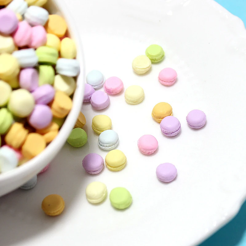 12Pcs/set Random Dollhouse Miniature Food Mini Macaron Model For 1/12 Doll Kitchen Toys Accessories-Toy