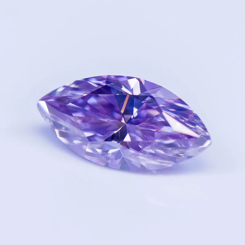 Moissanite Stone Gemstone Marquise Cut Light Purple Color Lab Grown Diamond Charms Woman Jewelry Making with GRA Certificate