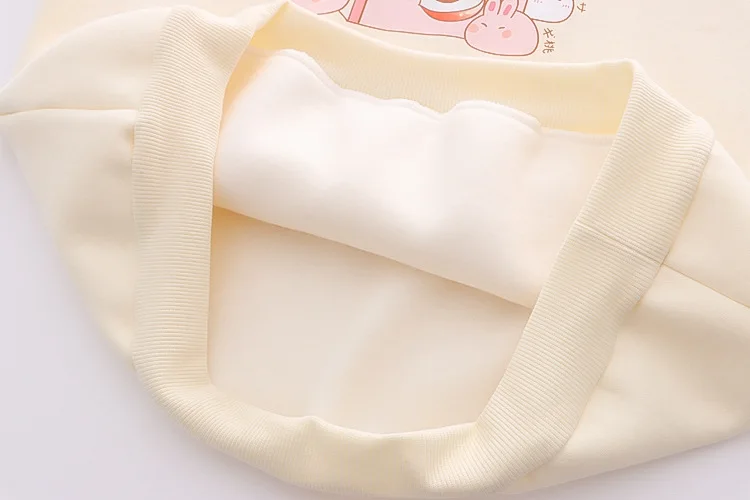 Sudaderas con capucha Kawaii para mujer, ropa de Anime, Sudadera con capucha de lana con estampado de dibujos animados de conejo Lolita, jersey de