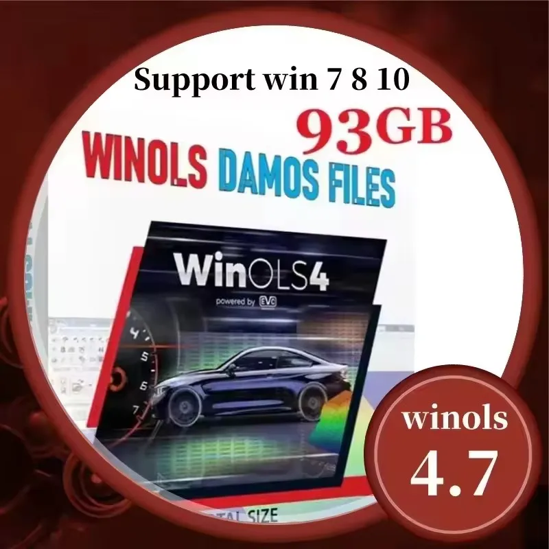 New ECU Programming Tool Winols 4.7 Software+ 93GB Damos Files +ECM TITANIUM 26100+ Immo Service Tool V1.2 for auto car software