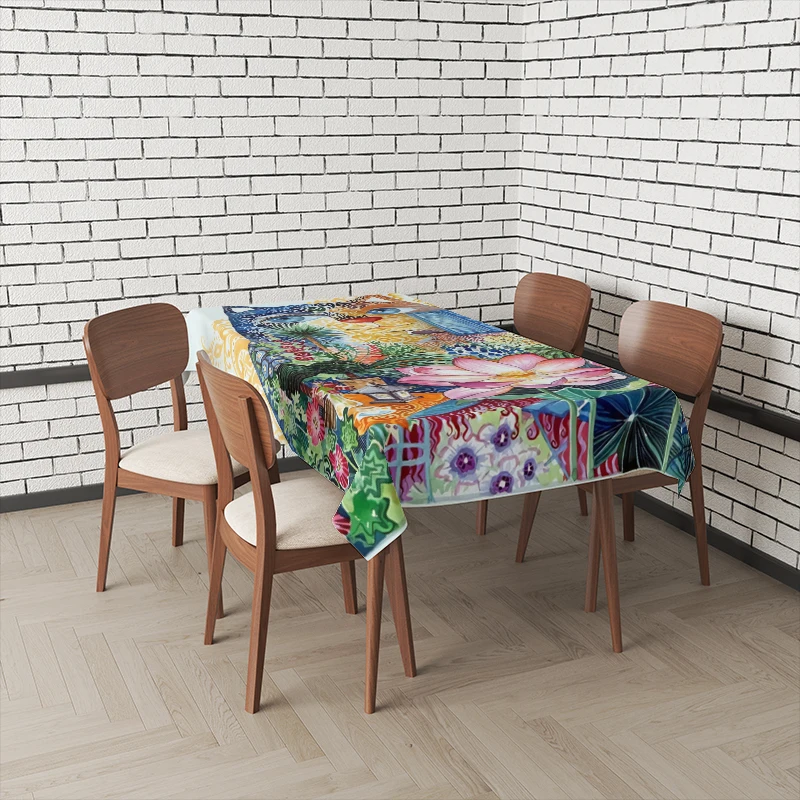 Home tablecloths for dining table decoration Natural and Animal Styles rectangular table accessories cloth Anti-stain tablecloth