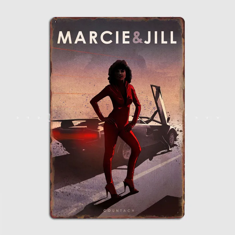 Marcie Jill Car Legends Poster Metal Wall Art Cave Garage Classic Painting Tin Sign Vintage Posters Room Decor Home Decoration