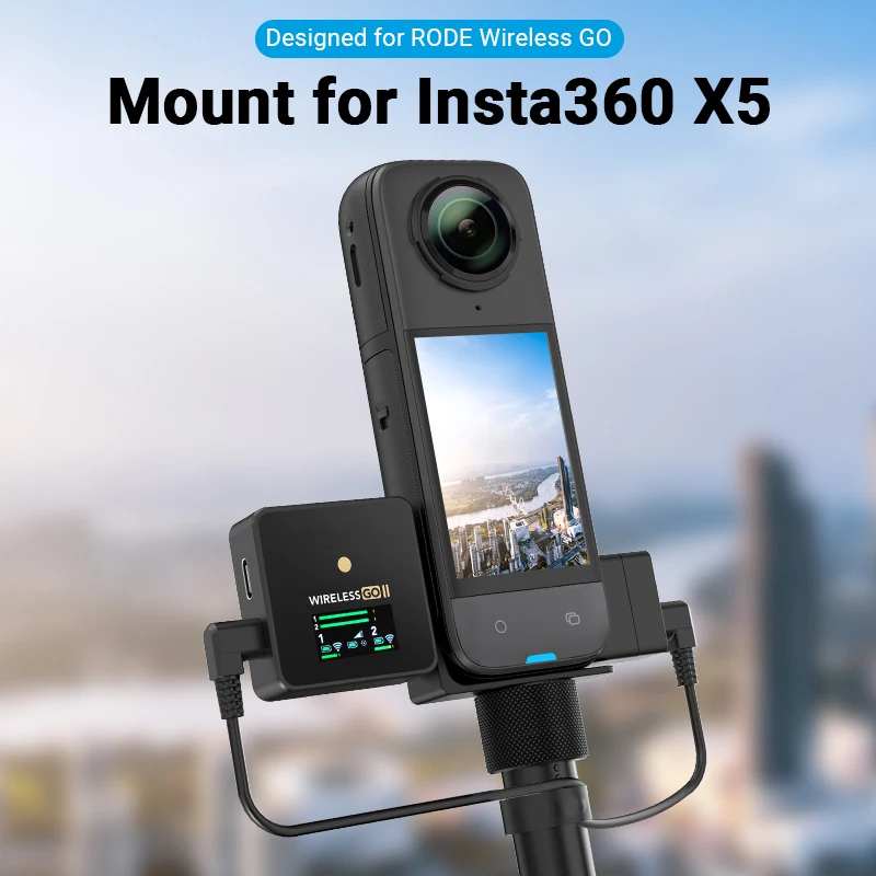

For Insta360 X5 Cold Shoe Mount For Rode Wireless Go Receiver Audio Holder Bracket Adapter for Insta 360 X5 Accessories